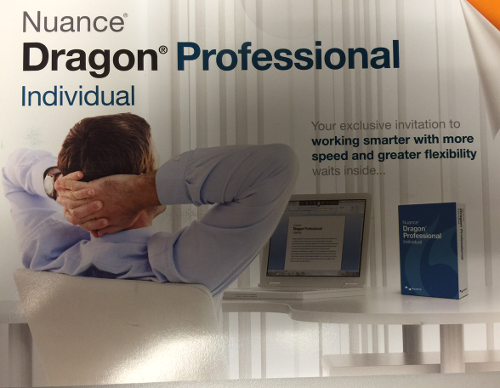 Nuance Dragon Professional ad, featuring relaxed man #1
