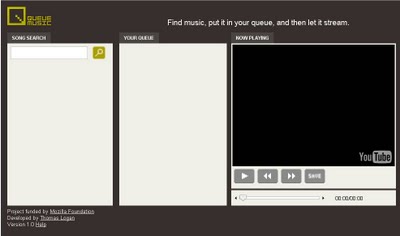screen shot of the Queue Music interface