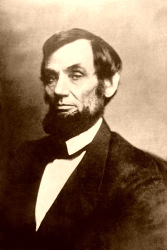 Lincoln with his famous beard sans mustache