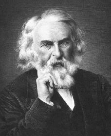 Henry Wadsworth Longfellow with thoughtful hand-in-beard gaze