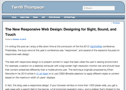 Screen shot of this blog post on a medium resolution screen