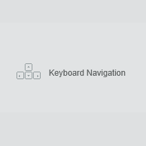 Keyboard icon with four arrow keys and text: Keyboard Navigation