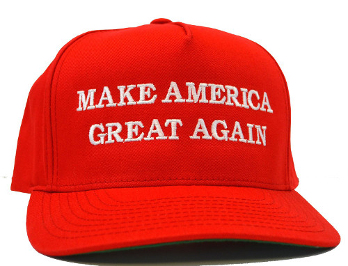 Red cap with text on the front: Make America Great Again