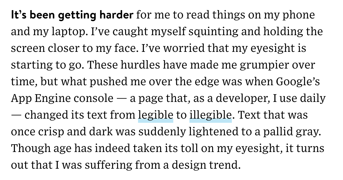 Screen shot of a paragraph from WIRED article, with two links underlined in a solid blue line