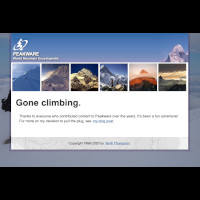 Screen shot of final Peakware page with heading: Gone Climbing